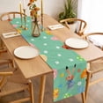 thumbnail image 3 of Table Runner 120 Inches Long for Kitchen Dining, Spring Easter Dresser Scarf Farmhouse, Dining Table Decorations for Wedding/Parties, Bunny Colorful Eggs Floral Green 13 x 120 In, 3 of 8