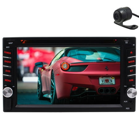 Eincar With Free Rear Camera！6.2 Inch HD Capacitive Touch Screen Double Din Car Gps Navigation In Dash Head Unit Car Stereo Radio DVD CD Video Player Support Bluetooth TF/USB AUX SWC Remote