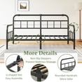 thumbnail image 5 of NESLIME 12 inch Twin Size Metal Daybed Frame, Twin Sofa Daybed Frame with Mattress Non-Slip Stoppers, Metal Slats Support, 5 of 10