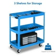 thumbnail image 6 of Aukfa 3-Tier Utility Cart on Wheels, 450 lb Heavy Duty Rolling Tool Cart for Warehouse, Garage, Blue, 6 of 9