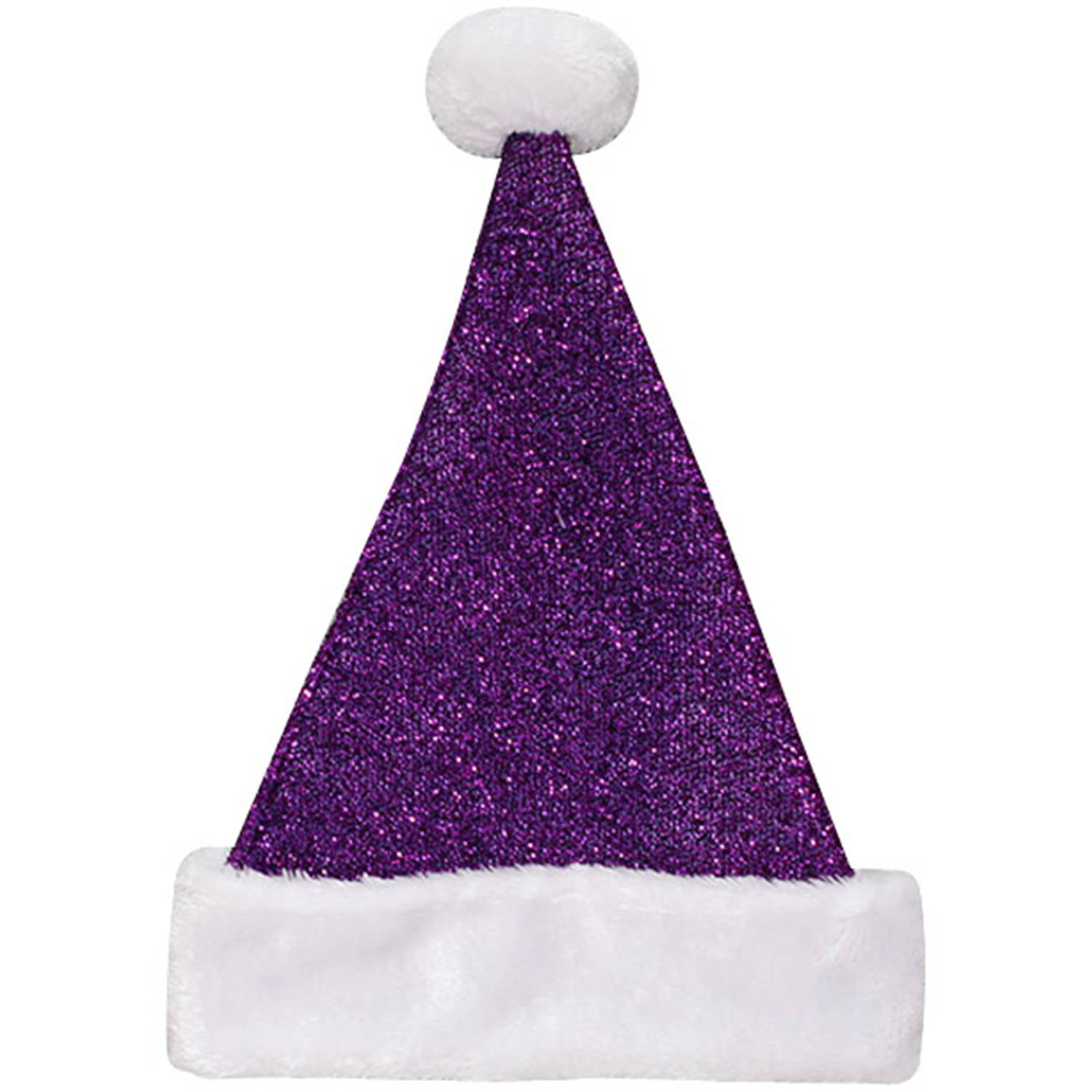 Holiday Time Purple Tinsel Santa Hat - Walmart.com