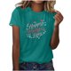 thumbnail image 1 of Blusas de Manga Corta para las Mujeres Imprimir Cuello Redondo, Camiseta Casual para Primavera Verano Diario, 1 of 4