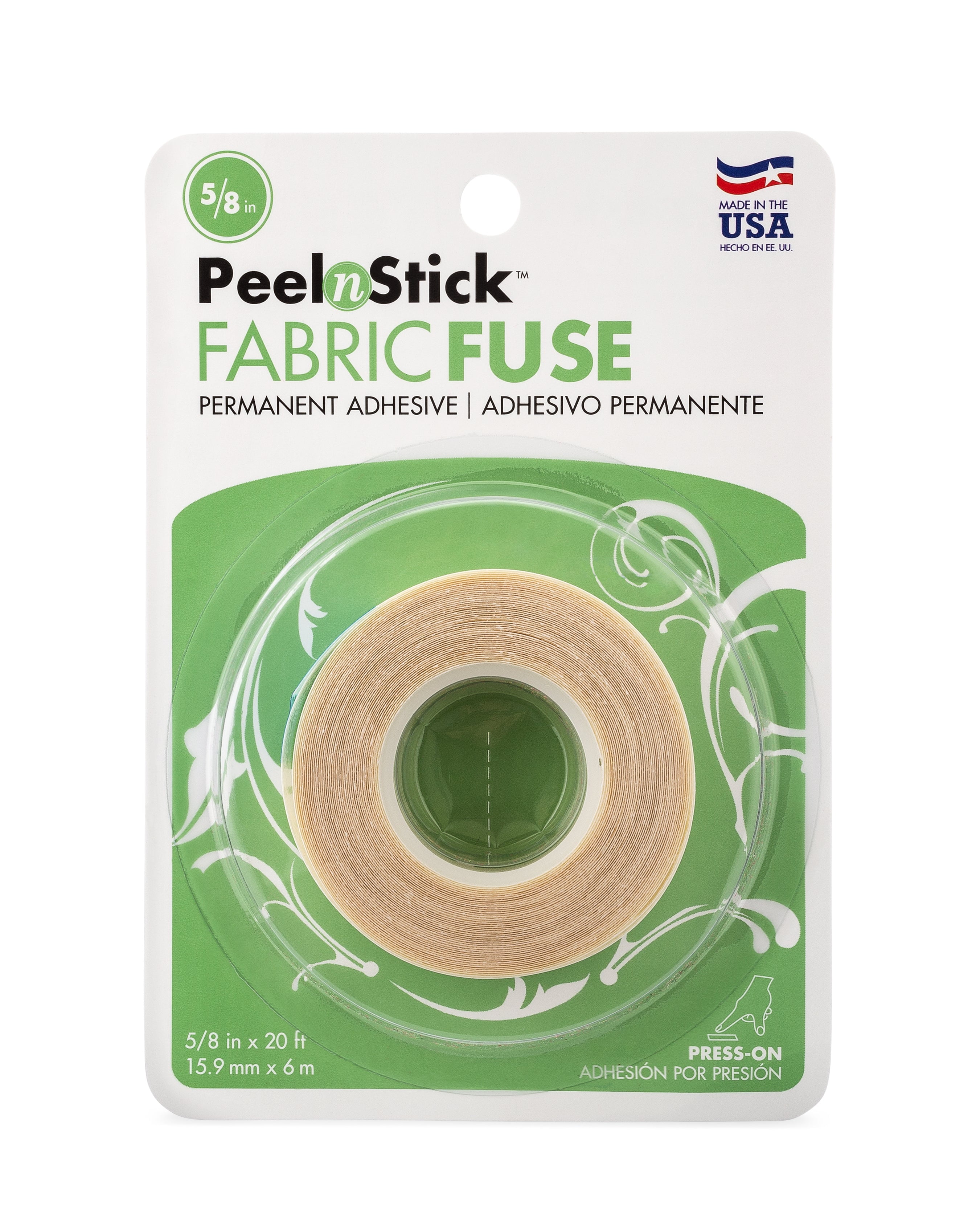 HeatnBond PeelnStick Fabric Fuse Hem Tape 5/8 inch x 20 Foot Roll, Clear