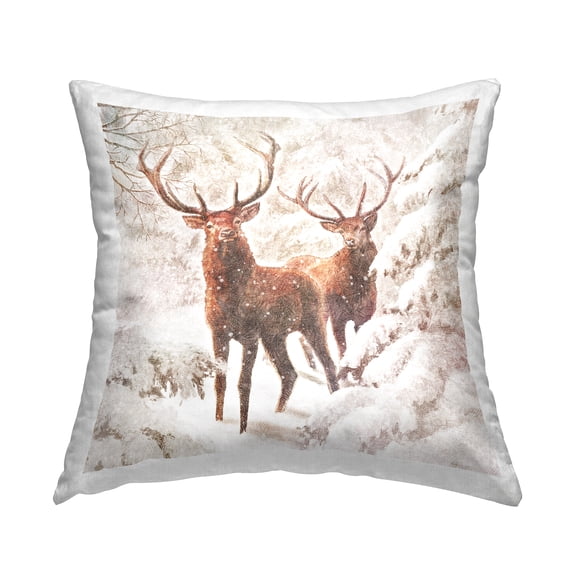 Stupell Industries Winter Wildlife Buck Duo Printed Throw Pillow Design by Pip Wilson
