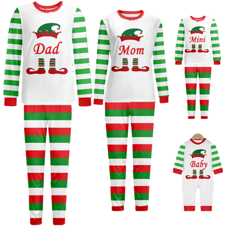 

Matching Family Christmas Pajamas Merry Christmas Printed Sizes Baby-Kids-Adult-Pet 2 Pieces Top and Pants Bodysuits Xmas PJS Sleepwear