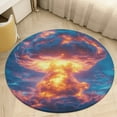 thumbnail image 4 of Nuclear Mushroom Cloud Soft Bedroom Round Area Rug, Washable Cute Nursery Circle Throw Mat, Non-Slip Contemporary Small Low Pile Floor Carpet for Dorm Bedside, 4 of 6