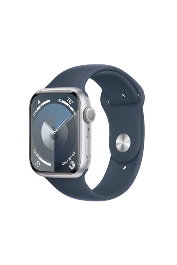 Restored Apple Watch Series 9 (GPS, 45mm) - Aluminum Case - Silver Sport Band (Refurbished)