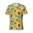 thumbnail image 5 of Vsdgher Farmhouse Sunflower Print Men's Dry Fit Mesh Athletic Shirts Moisture Wicking Tennis T-Shirt Tops, 5 of 9