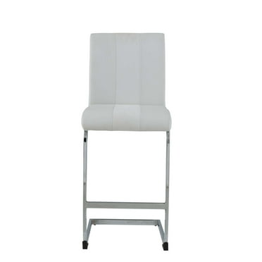 Global Furniture USA Barstool White with White Stripe, Set of 4