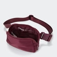 thumbnail image 5 of Pander Double Zipper Fanny Pack Nylon Cross-body Belt Bag, Fashion Waist Packs for Women(Red Merlot, US), 5 of 6