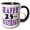 Black/White, variant on 3drose, Groovy Purple Tye Dye Happy 25th Birthday, 15oz Mug