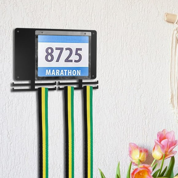 Colaxi Medals Display Rack Number Tags Holder Gift Wall Mounted Medals Display Hanger Holder for Sports Medal Awards Home Race Medal