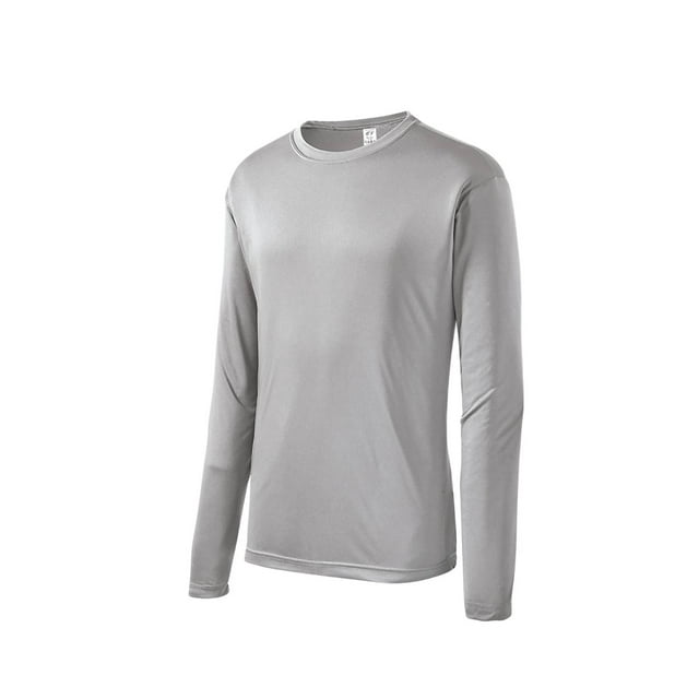 Gravity Threads Mens Long-Sleeve Moisture WickenIng Shirt - Silver - Large