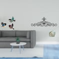 thumbnail image 2 of Colgante de pared de madera con diseño de pájaros voladores, decoración de pared con pergamino, letrero de metal rústico, ideal para sala de estar, do, 2 of 8