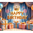 thumbnail image 3 of Decorative Balloons Happy Birthday Banner Floral Design Gift Boxes for Party Celebration Indoor Decoration, 3 of 7
