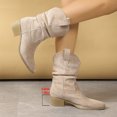 thumbnail image 4 of Willtoo Women’s Mid‑Calf Cowboy Boots, Pointed Toe Block Heel Western Fashion Boots, Pull‑on Casual Walking Shoes Fall Winter Daily Party Festival Footwear, 4 of 5