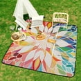 thumbnail image 6 of Cute Colorful Flower Outdoor Picnic Blanket, Foldable Waterproof Beach Mat, Portable Beach Blanket for Beach Camping, Hiking, Family Concerts, 6 of 7