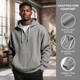 thumbnail image 4 of Homeyce Men's Quarter Zip Hoodie Waffle Knit Pullover Long Sleeve Casual Loose Fit Sweatshirt Hooded Tops with Pockets,Gray L, 4 of 5