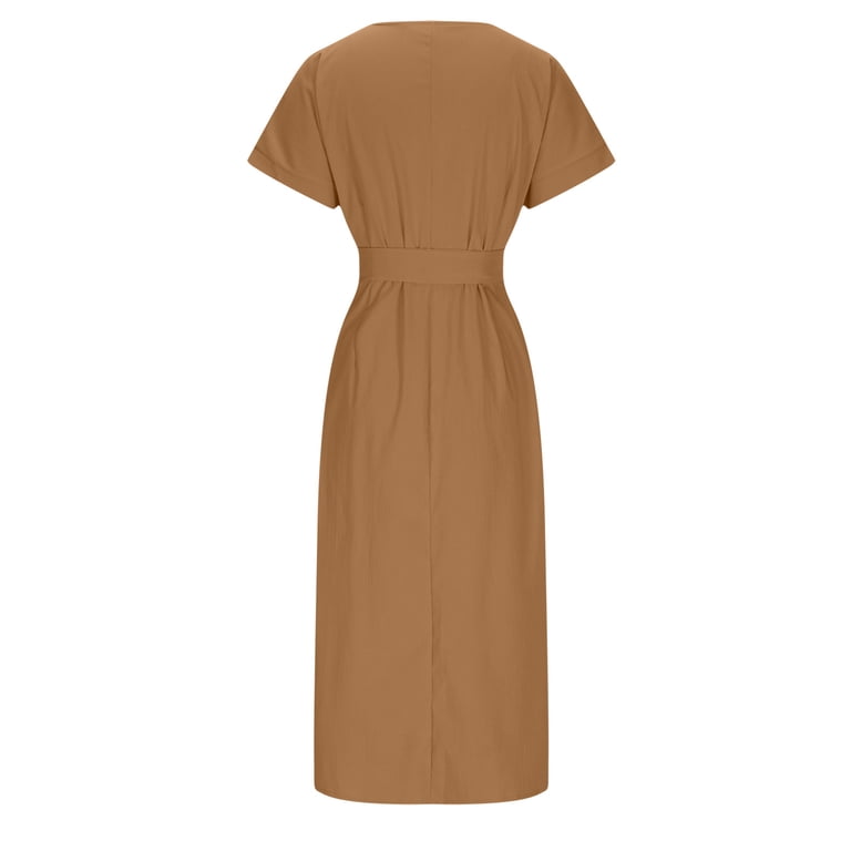 button down bodycon midi dress Rebdolls Women's Collette Button Down A Line Midi Dress - Black