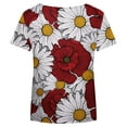 thumbnail image 5 of USSUMA Cute Comfy Summer Tops for Women 2022 Trendy Floral Print Womens Tunic Tops V Neck Basic Shirts Tees Short Sleeve Dressy Blouses for Women, 5 of 5