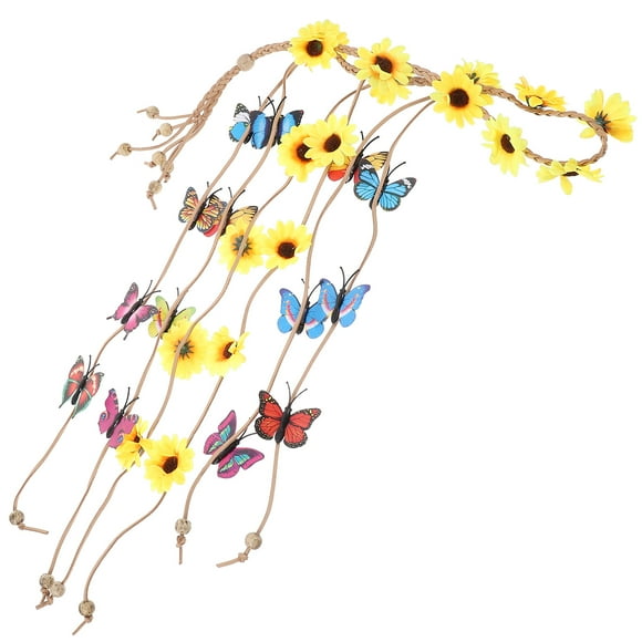 YSNOOWE Accesorio De Femenino De Tela Con Girasol Bohemio Y Ajustable Decorativa