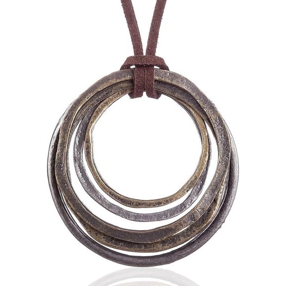 Womens Multilayer Pendant Necklaces Vintage Jewelry Fashion Long Sweater Necklace for Woman