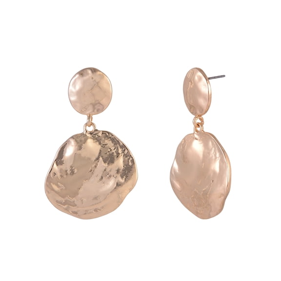 Time and Tru Goldtone Wavy Metal Drop Earring
