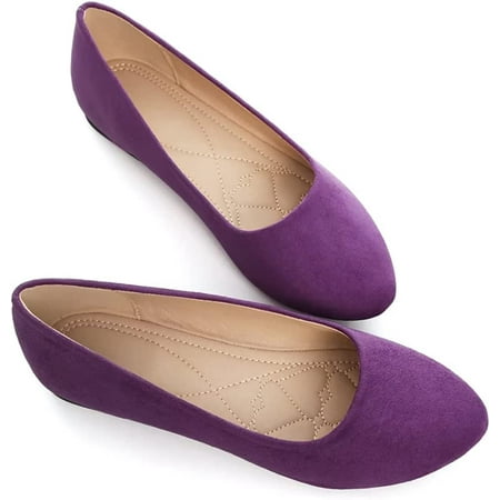 

Women Cute Slip-On Ballet Shoes Soft Solid Classic Pointed Toe Flats