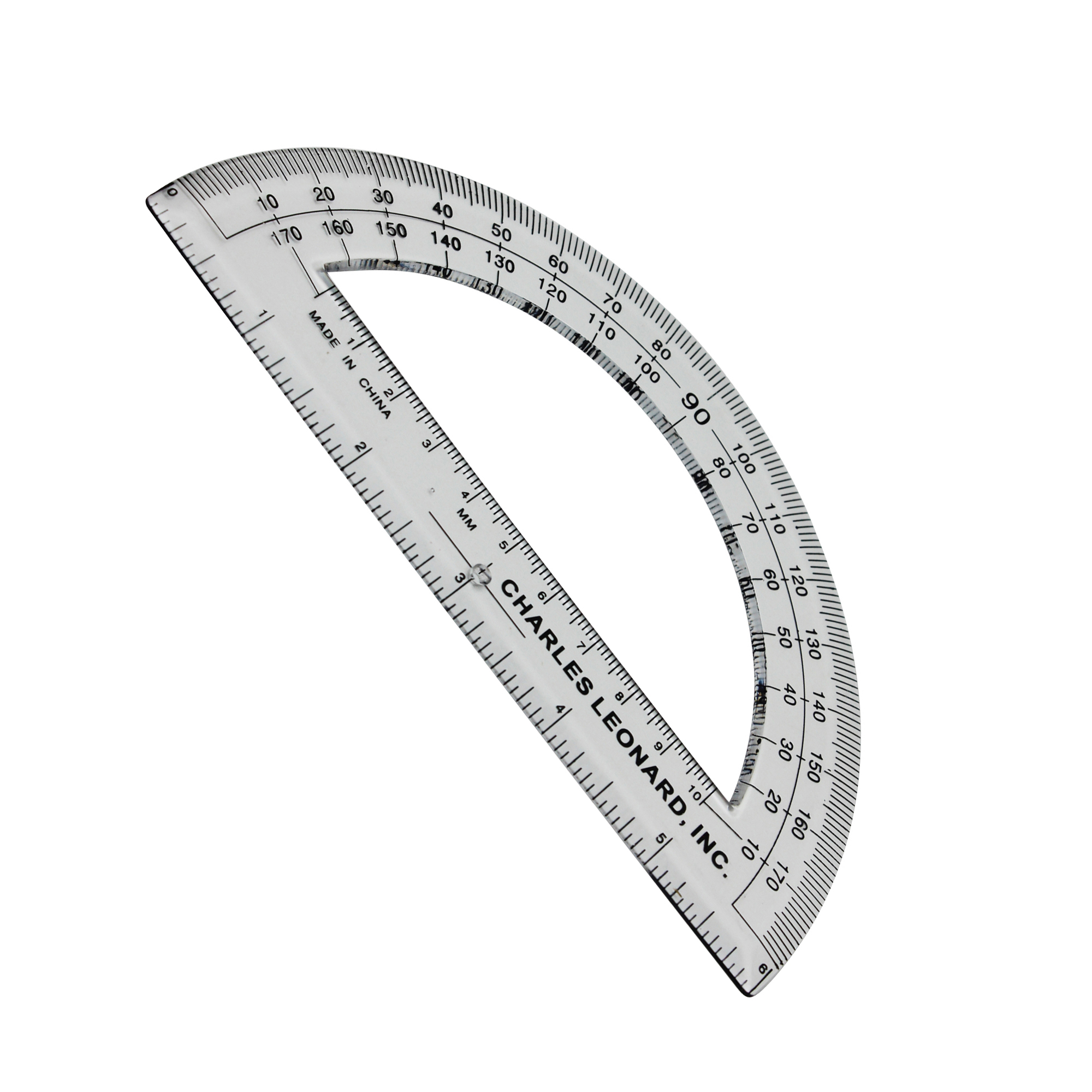 Charles Leonard Protractor Plastic, 6-Inch, 12 Per Pack, 3 Packs