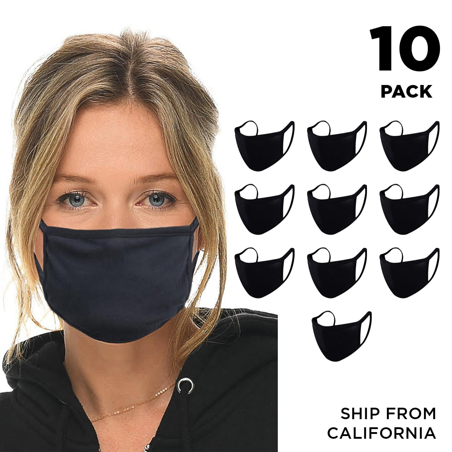 10 Pack Cotton Mask Reusable Washable Face Mask with Filter Pocket