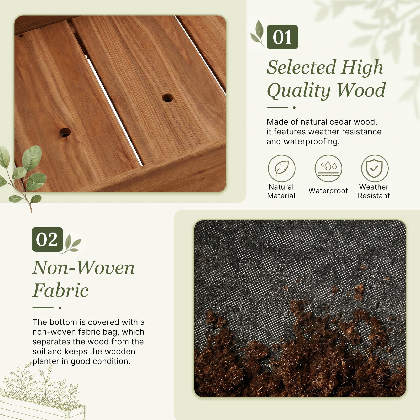 Wooden Raised Garden Bed with Legs, 72"L X 23"W X 30"H, Elevated Reinforced Large Planter Box for Vegetable Flower Herb Outdoors