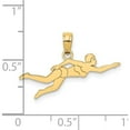 thumbnail image 2 of 14k Female Swimmer Charm Yellow Gold Polished Bold Inspired Polished Designed for those who cherish timeless beauty, 2 of 3