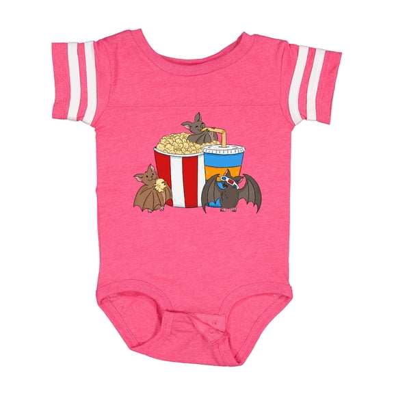 Inktastic Movie Loving Bats with Popcorn and Soda Boys or Girls Baby Bodysuit