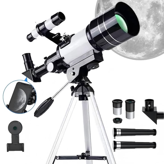 DKTIOP Telescope 70mm Aperture Kids & Adults Astronomy Telescope - 22.5X-150X Magnification Portable Refractor with Sturdy Tripod & Easy Setup