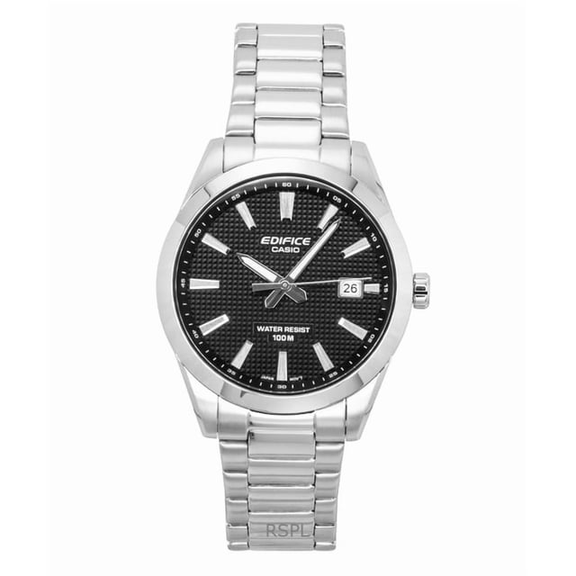 Casio Reloj Edifice Analógico de Acero Inoxidable con Esfera Negra de Cuarzo EFV-160D-1A para Hombre con Autonomía de 100 M