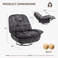 thumbnail image 3 of LEHZROAJ 360°Swivel Upholstered Recliner,Velvet Accent Chair Tufted Oversized with Mobile Phone Holder for Living Room(Black), 3 of 9