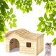thumbnail image 2 of Casa pequeña para mascotas, hámster, nido de madera, no tóxico, pequeño, sólido, duradero, bonita casa para mascotas, cabaña para hámster, animales, ratones, suave ER, 2 of 5