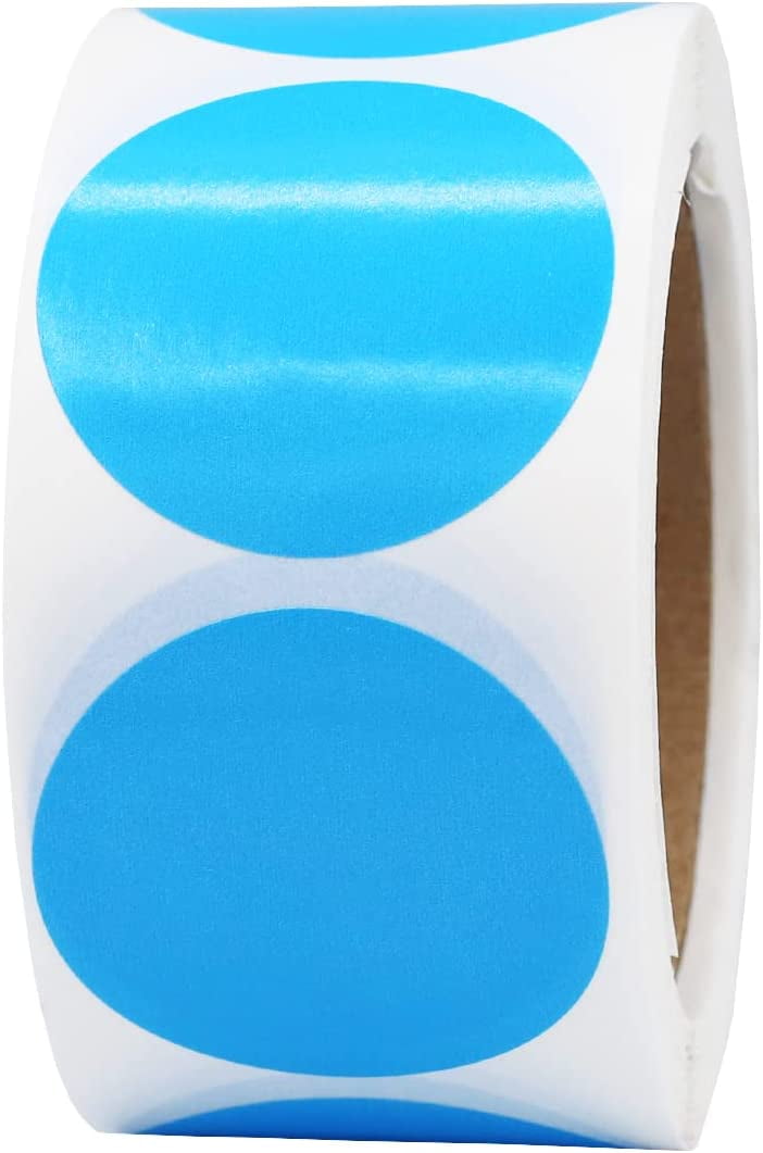 Light Blue Color Coding Labels for Organizing Inventory 2 Inch Round Circle Dots 500 Total