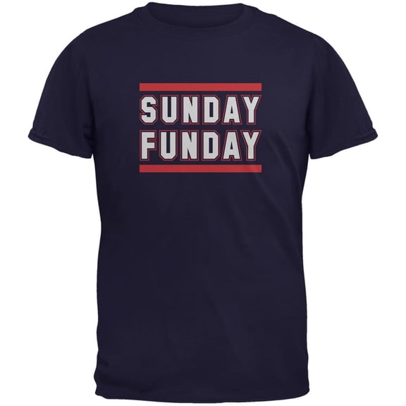 Sunday Funday New England Navy Adult T-Shirt - 2X-Large