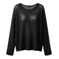 thumbnail image 4 of Ke1Clo Women’s Cotton Openwork Knit Sweater Cropped Sheer Mesh Cover Up Loose Fit Long Sleeve Summer Vacation Hollow Out Lightweight Korean Style Top, 4 of 7