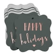 thumbnail image 3 of Inkdotpot Pack Of 100 Real Rose Gold Foil Bracket Shape Paper Tags Happy Holiday Favor Hang Tags, 3 of 6