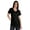 Black, variant on Basic V-neck Jersey T-shirt Short Sleeve Long Length Tee Workout Top For Womens