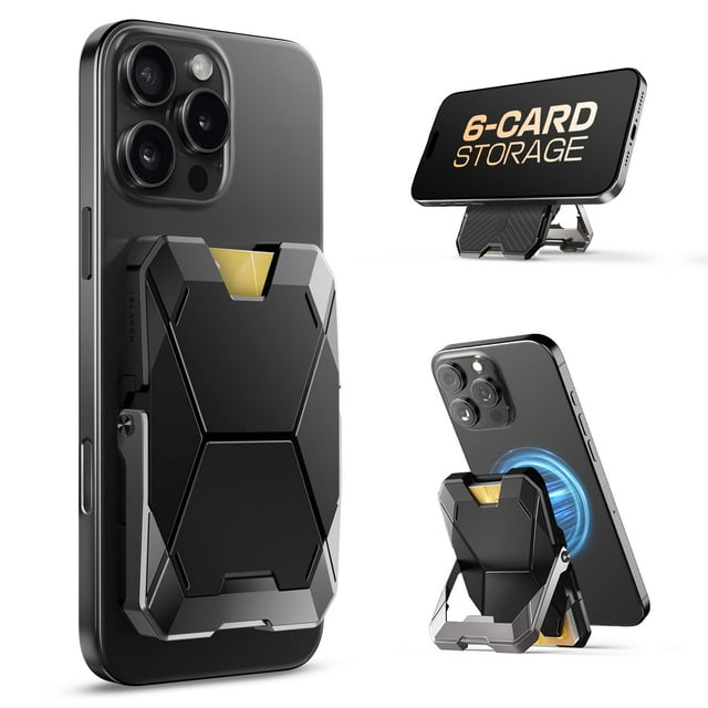 Tarjetero i-Blason MagSafe Wallet para iPhone, color negro