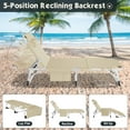 thumbnail image 4 of Slsy 3 in 1 Sun Tanning Chair Oversized with Mat & Face Arm Hole, 5-Position Heavy Duty Folding Chaise Outdoor Lounge Chair w/ Pillow, for Beach, Pool, Lawn, Yard, Patio, 4 of 14