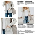 thumbnail image 5 of Knit Cardigan Polyester Breathable Open Front Button Up Long Sleeve Loose Sweater Coat for Women White 2XL, 5 of 6