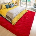 thumbnail image 3 of Homore Cute Fluffy Velvet Carpet Soft Washable Area Rugs for Bedroom/ Living Room Decoration,8'x10',Red, 3 of 7