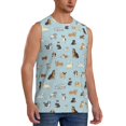 thumbnail image 2 of Pofeuu Cartoon Doodle Puppy Print Men's Muscle T-Shirt, Sleeveless, Muscle Tank, Classic Muscle Tee Top For Men Casual Sleeveless Muscle T-Shirt Trendy Clothes-, 2 of 7