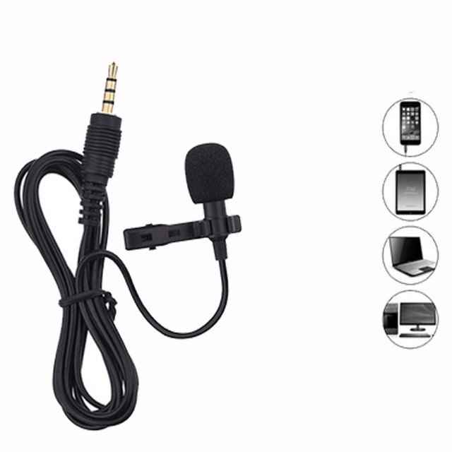 SUTENGDA Portable Professional Grade Lavalier Microphone 3.5mm Jack Hands-free Omnidirectional Mic Easy Clip-on Perfect for Recording Live