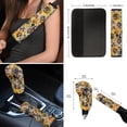 thumbnail image 6 of Renewold American Tribal Sunflower Bee Retro 12 Pieces Car Seat Cover Auto Steering Wheel Cover, Seat Belt Strap Wrap Cover Armrest Pad Handbrake Cover Gear Shift Cover+Sedans Cup Holder Coasters, 6 of 7