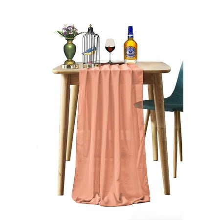

MDS Pack of 10 Wedding 27 x 120 inch Chiffon Table Runner for Wedding Decoration 10ft Runners - Peach